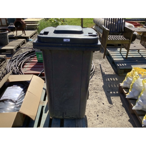 50 - A black PVC wheelie bin