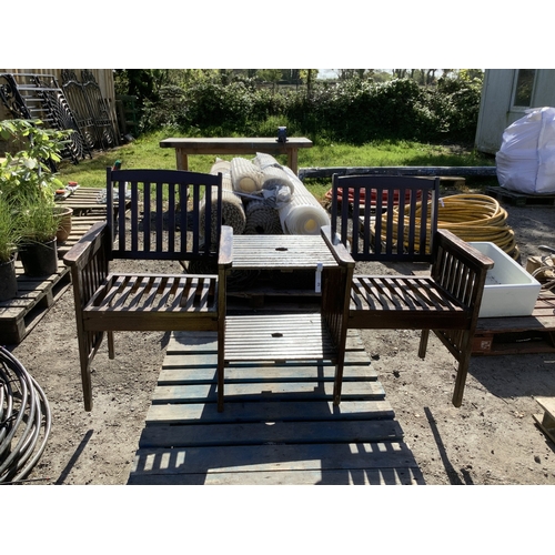 52 - A wooden double garden seat