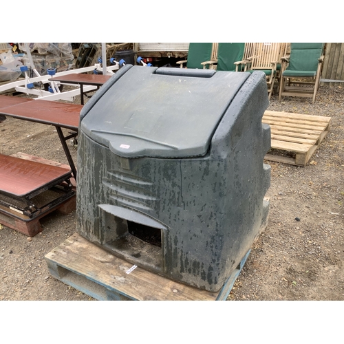 75 - A green PVC coal bin bunker