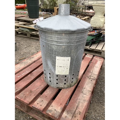 76 - A galvanised garden incinerator