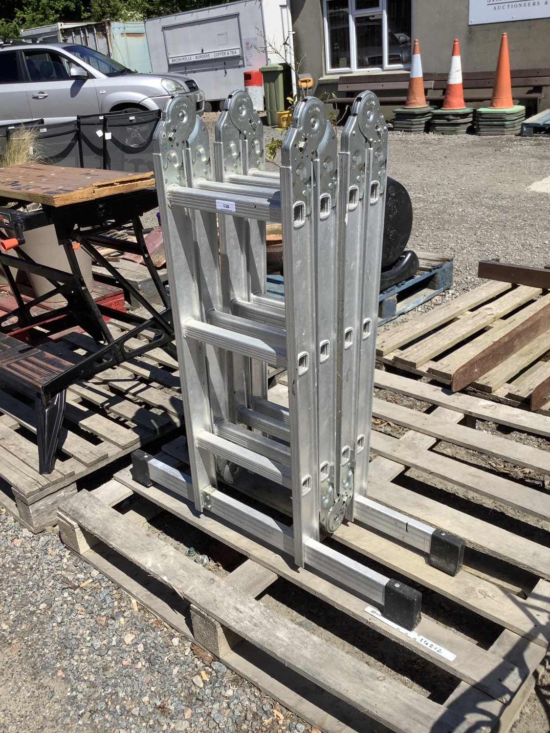 An aluminium combination ladder