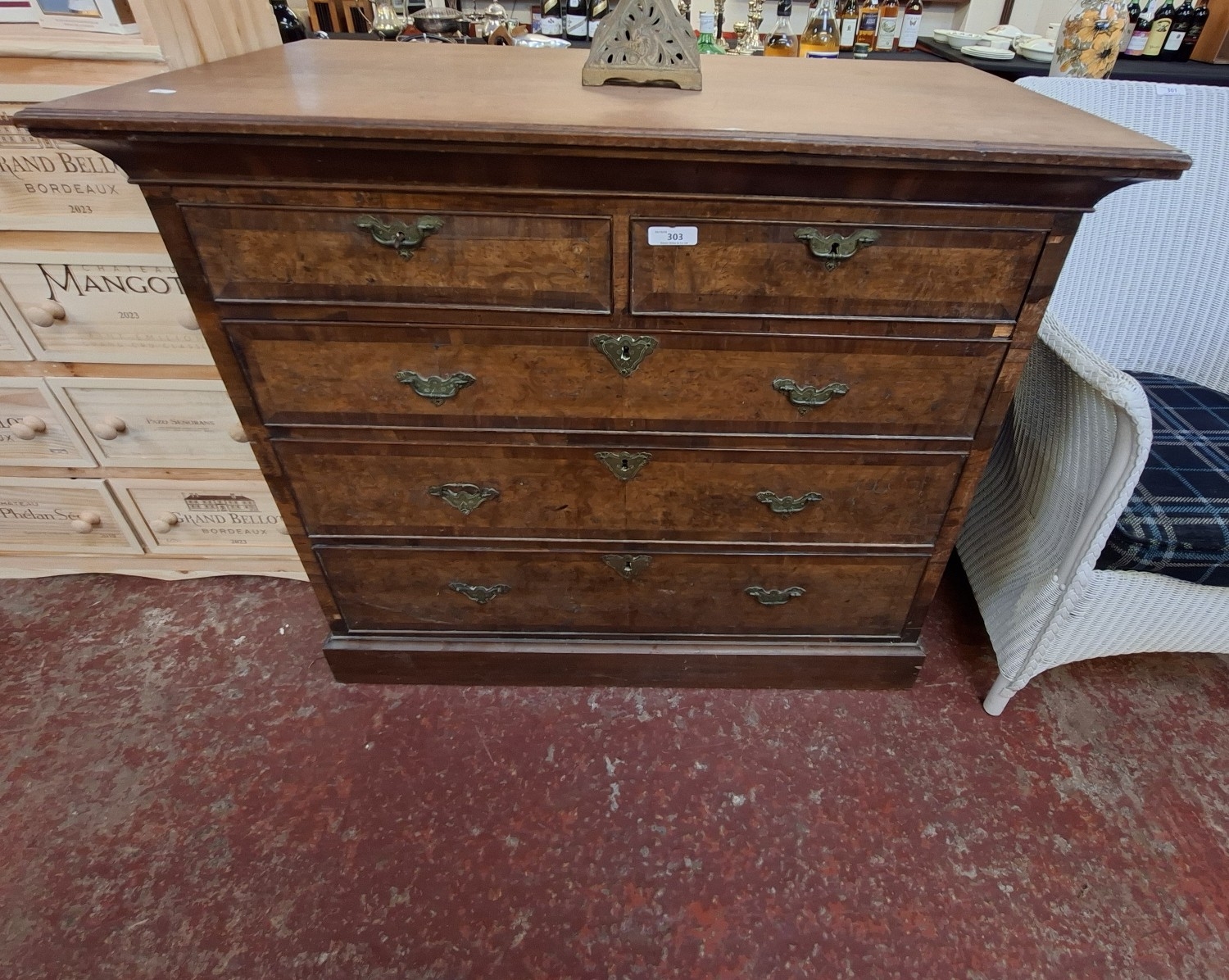 An early nineteenth century walnut and burr walnut chest of two short ...