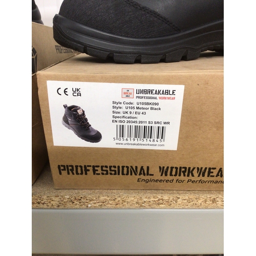 37 - Unbreakable work wear boots, size UK9/EU 43