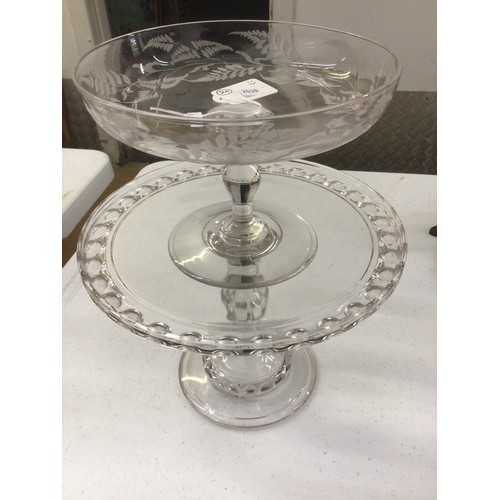 13 - 2 glass cake stands