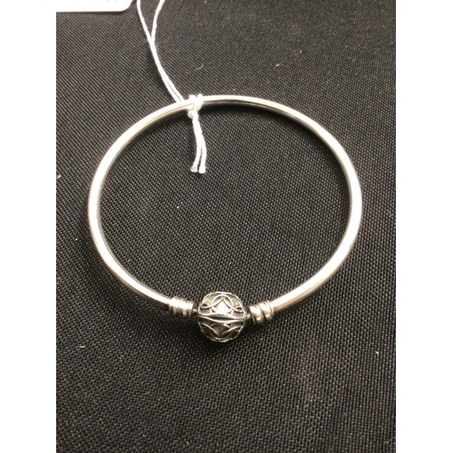 52 - Genuine Pandora hoop bangle stamped '925 ALE'