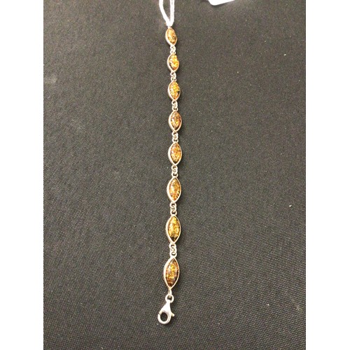 59 - Amber set 925 silver bracelet