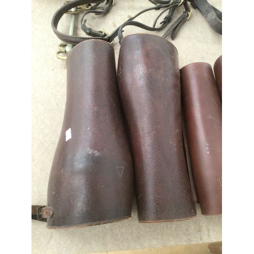 66 - 3 pairs of vintage gamekeepers leather gaiters