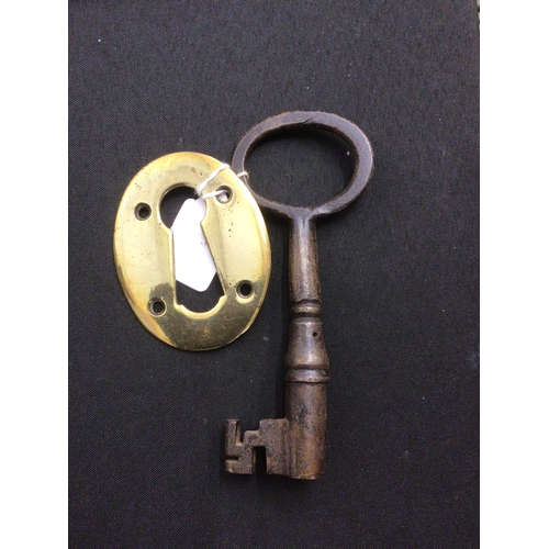 39 - 6” vintage key and escutcheon