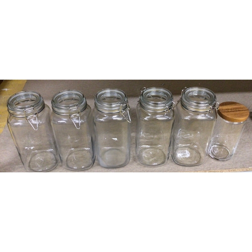 28 - 6 glass storage jars