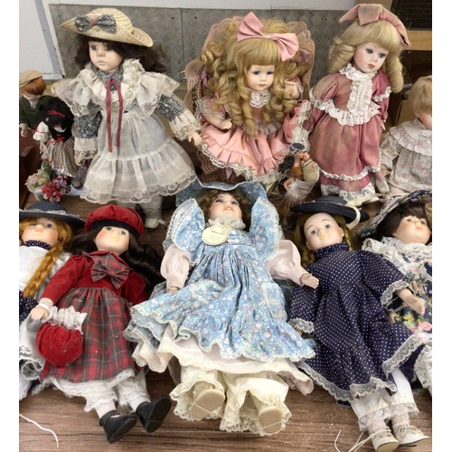 22 - Collection of porcelain dolls, some boxed