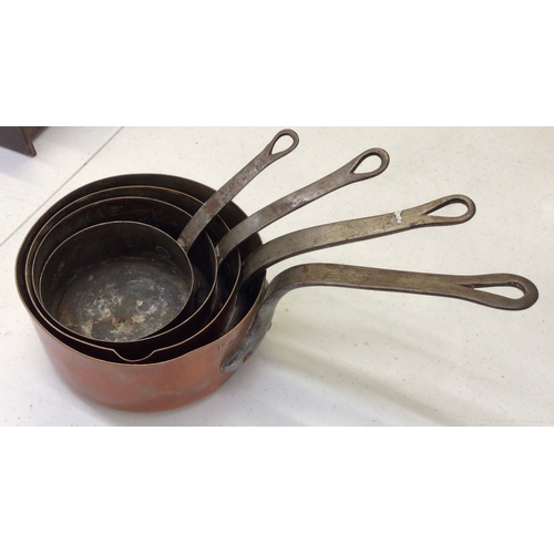 35 - Set of 4 early copper pans