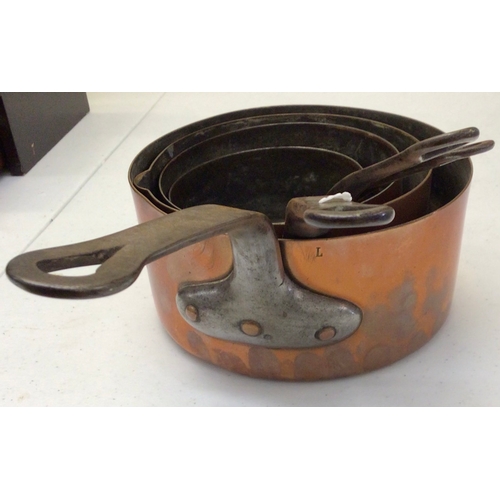 35 - Set of 4 early copper pans