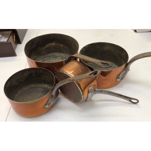 35 - Set of 4 early copper pans