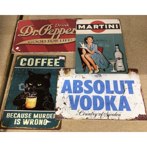 4 - 4 x metal reproduction signs