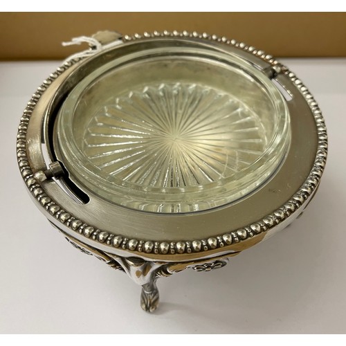 5 - Silver plated revolving butter/caviar dish