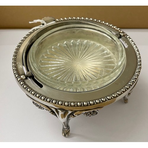 5 - Silver plated revolving butter/caviar dish