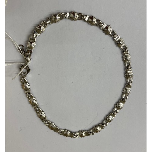 44 - Heavy silver marcasite set 1920/30's choker chain