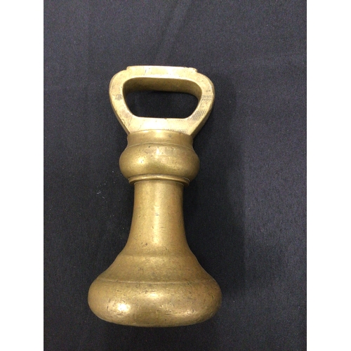 36 - Brass 7LB dumb bell weight