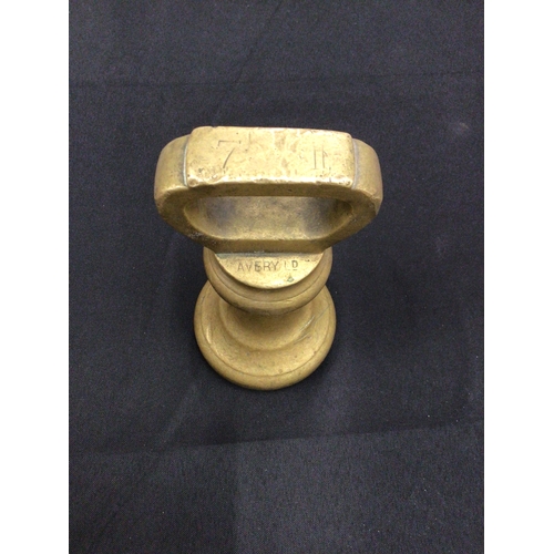 36 - Brass 7LB dumb bell weight