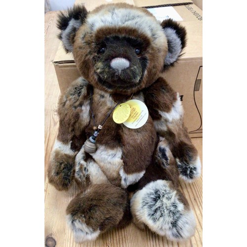 18 - Charlie Bear Cayden CB131367, Merry Thought teddy and 2 ty beanie’s