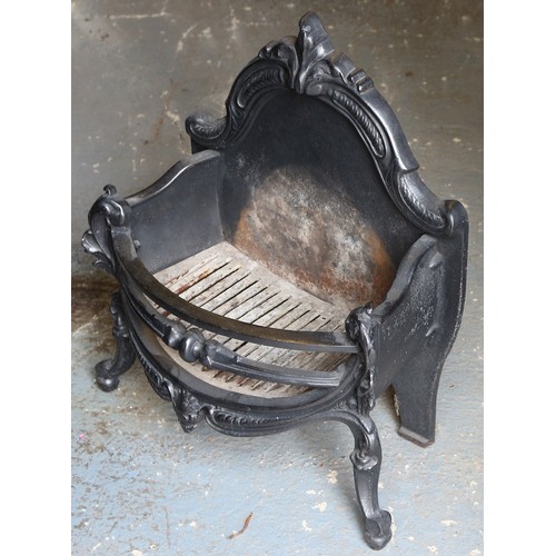 6 - Ornate Cast Iron Fire Grate approx. 60cm wide x 66cm high