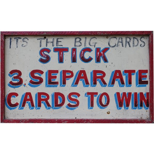 Stick 3 (or 4) Cards To Win Sign Fairground Sign double sided sign ...