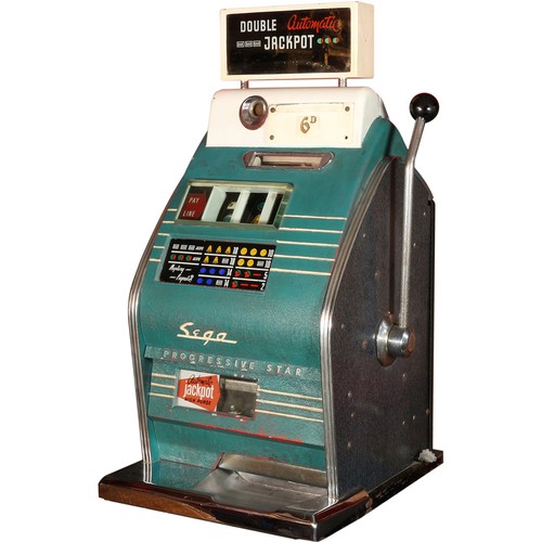 Sega Progressive Star Coin Operated One Arm Bandit Slot Machine in good ...