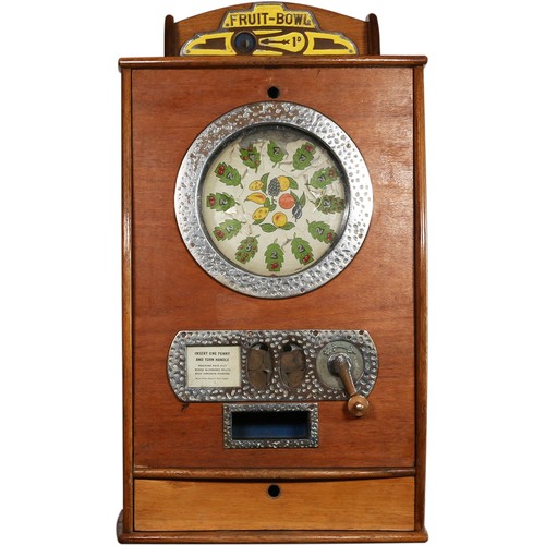 20 - Bryans Fruit Bowl Coin Operated Slot Machinemechanically complete and working, the cabinet back is l... 