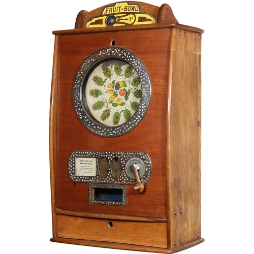 20 - Bryans Fruit Bowl Coin Operated Slot Machinemechanically complete and working, the cabinet back is l... 