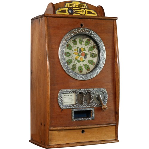 20 - Bryans Fruit Bowl Coin Operated Slot Machinemechanically complete and working, the cabinet back is l... 