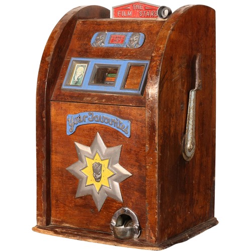 28 - The Film Stars Coin Operated One Arm Bandit Slot Machinemechanically complete and working.Operating ... 