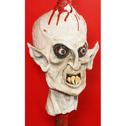 6 - Nosferatu Sculpture - outstanding Nosferatu bust modelled in gesso plaster with glass eyes over a wo... 