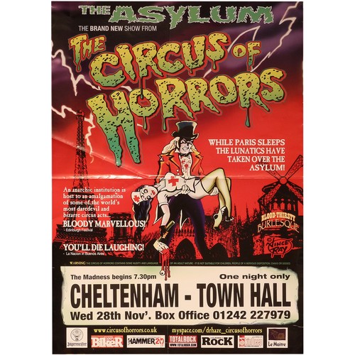 66 - Circus of Horrors Poster - Cheltenham (2007). Approximately 16.5 inches (41.9 cm) Wide, 23 inches (5... 