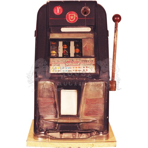 54 - Hi-Top by Mills (Chicago) - coin operated amusement machine for restoration - Formica sided cabinet ... 