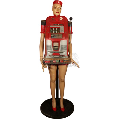 63 - Life-Size Cocktail Waitress Amusement Machine - an original Mills Hi-Top coin operated one arm bandi... 