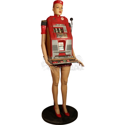 63 - Life-Size Cocktail Waitress Amusement Machine - an original Mills Hi-Top coin operated one arm bandi... 