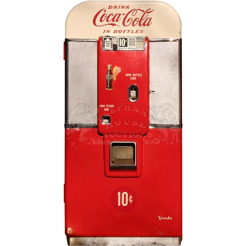 72 - V-80 by The Vendo Company - classic Coca-Cola coin operated vending machine with serial number datin... 