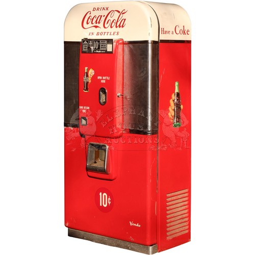 72 - V-80 by The Vendo Company - classic Coca-Cola coin operated vending machine with serial number datin... 