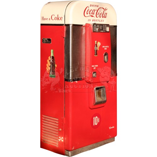 72 - V-80 by The Vendo Company - classic Coca-Cola coin operated vending machine with serial number datin... 