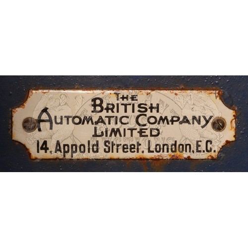 73 - Scales by The British Automatic Company Ltd. - cast iron coin operated scales, often seen in old pos... 