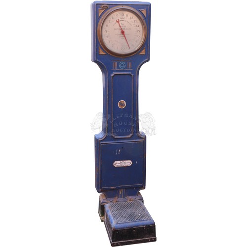 73 - Scales by The British Automatic Company Ltd. - cast iron coin operated scales, often seen in old pos... 