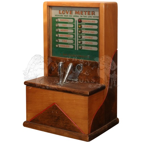 91 - Love Meter by Exhibit Supply Co. - coin operated amusement machine, in excellent condition, very cle... 