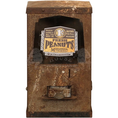 94 - Moderne Peanut Vendor by A. M. Walzer Co. - coin operated vending machine for restoration, metal all... 