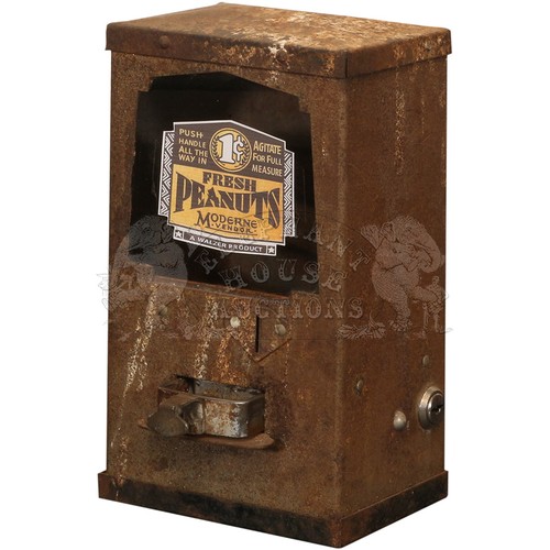 94 - Moderne Peanut Vendor by A. M. Walzer Co. - coin operated vending machine for restoration, metal all... 