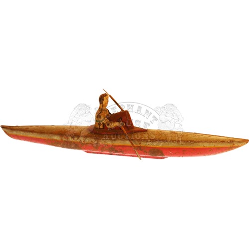 7 - The Singles-Champion by Abbey - Rare tinplate clockwork paddle canoe - very few of these survived as... 