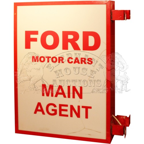 19 - Ford Main Dealer Illuminated Sign - double sided.Approximately 20.3 inches (51.6 cm) Wide, 29 inches... 