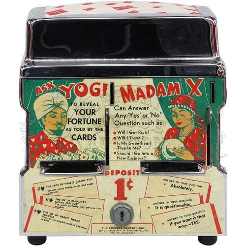 86 - Ask Yogi / Madam X coin operated Fortune Teller slot machine by F. E. Erickson Company Inc. - very s... 