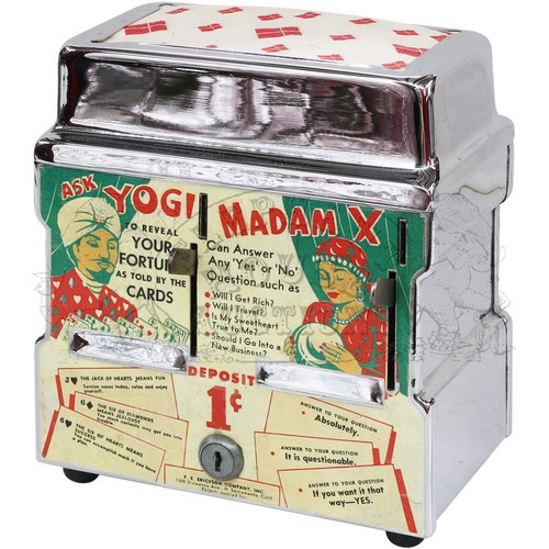 86 - Ask Yogi / Madam X coin operated Fortune Teller slot machine by F. E. Erickson Company Inc. - very s... 