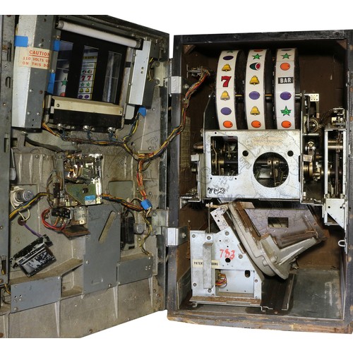 Coin Operated One Arm Bandit Slot Machine by Bally recent barn find