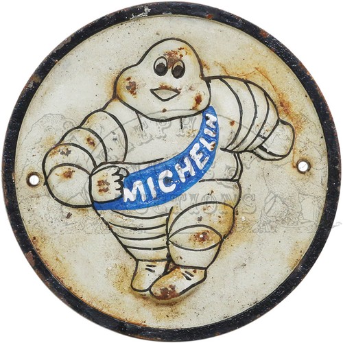 7 - Michelin Man - cast iron sign. Approximately 7 inches (17.8 cm) Diameter.32391... 